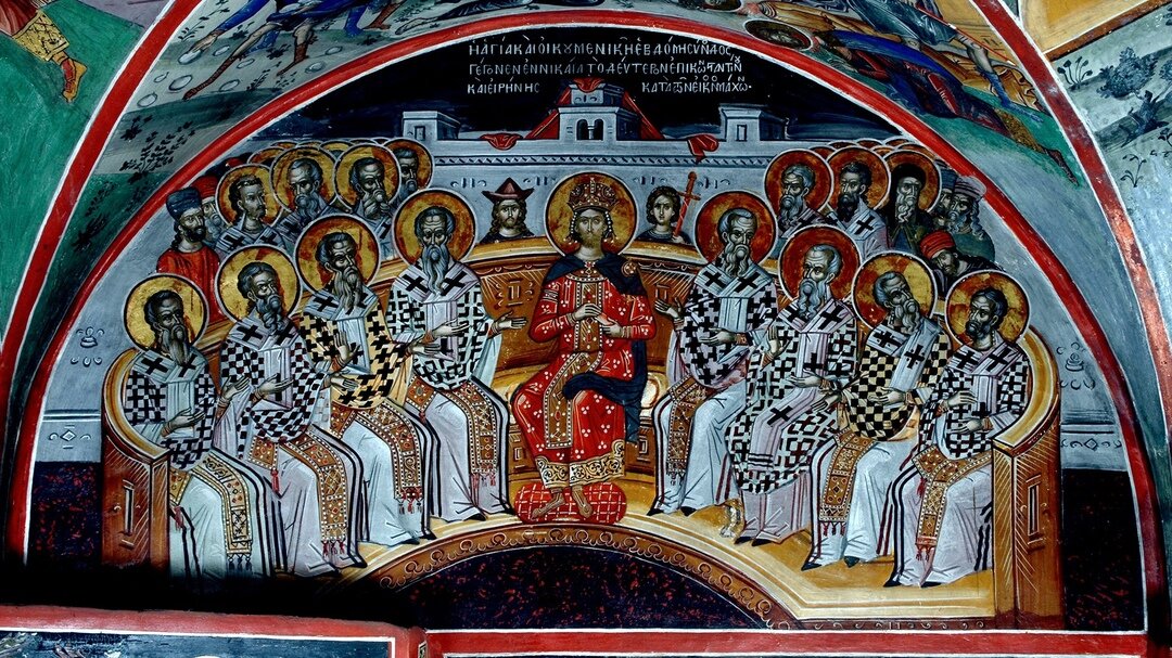 Седьмой Вселенский собор.16 в. Монастырь Великий Метеор. Греция.