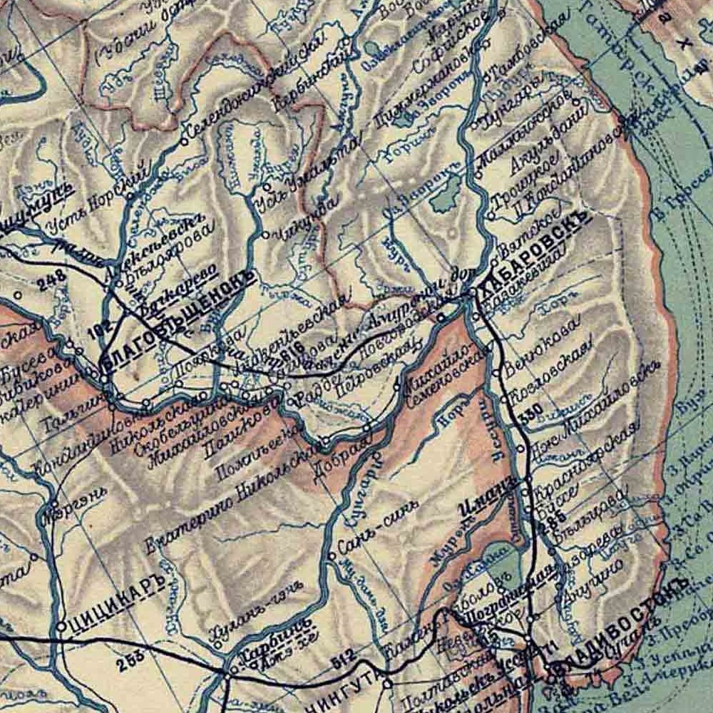 © Фрагмент карты Министерства путей сообщения Российской империи, 1916 г.