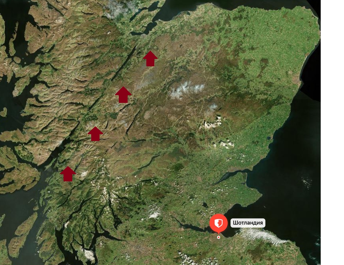 Разлом Грейт-Глен на картах