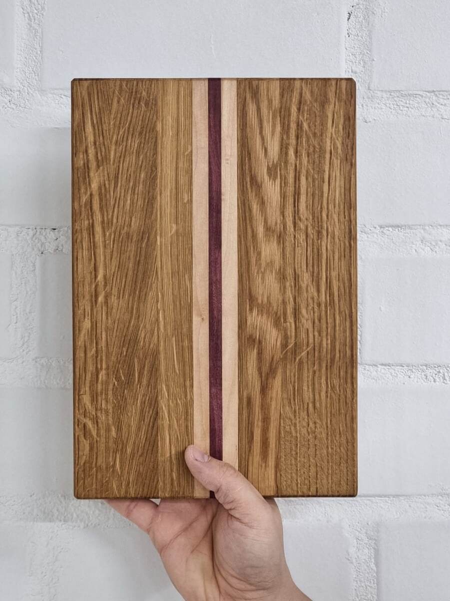 Разделочная доска из серии "Доски-Полоски", материал: Дуб, Клён, Африканский падук