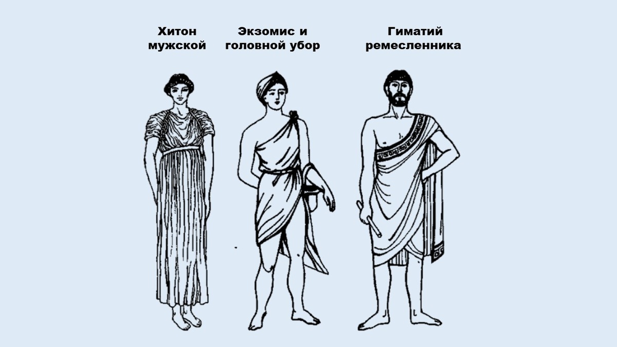 Мужская одежда греков. Фото взято с Яндекс картинок.
