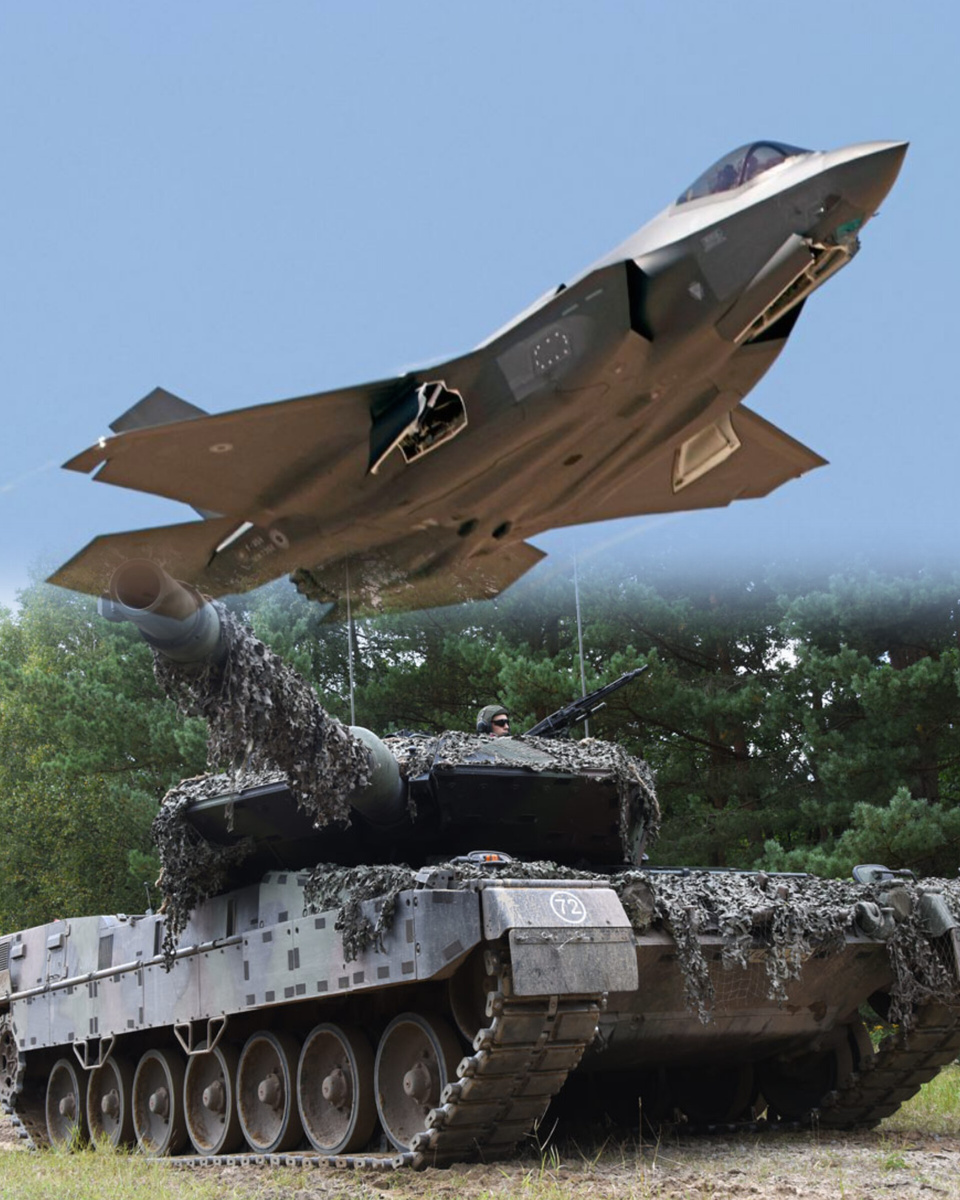 Истребитель F-35 и танк Leonard 2A7