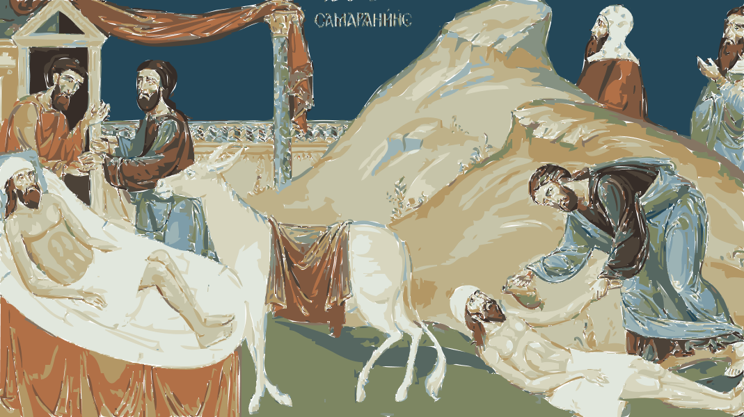 рисунок: "Притча о милосердном самарянине"