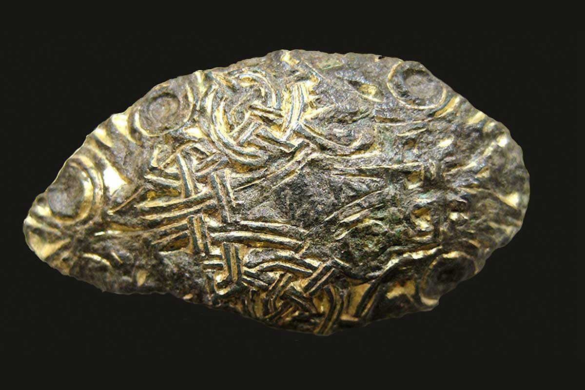 Национальный исторический музей Швеции / CC BY / Live Science📷Позолоченная пряжка, найденная археологами на кладбище эпохи викингов