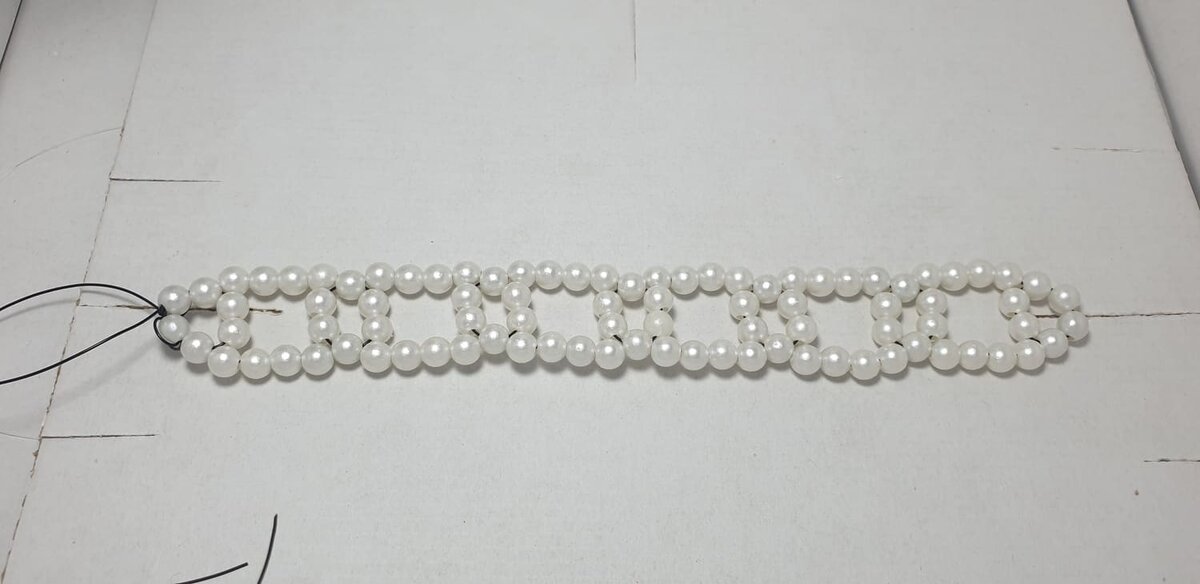 Цепочка из бисера двойная широкая