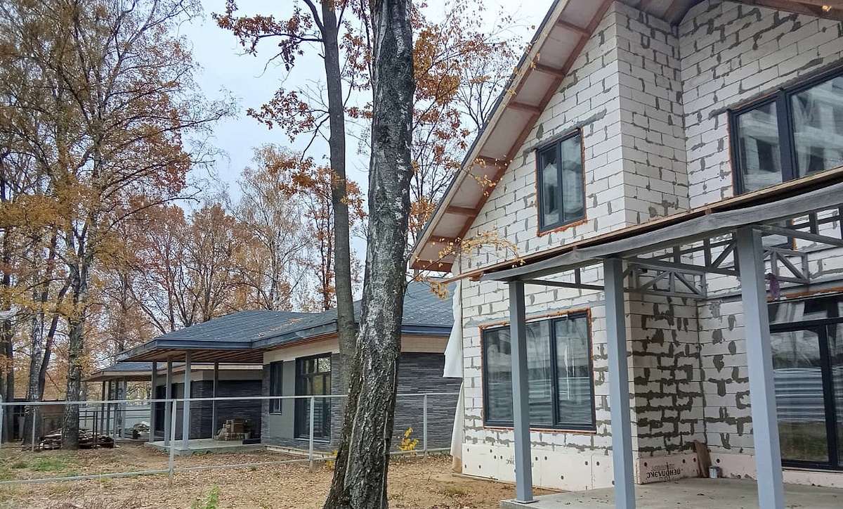 Готовые загородные дома с участками по 5 соток  в комплектации «теплый контур» «Графит», «Опал», «Базальт».