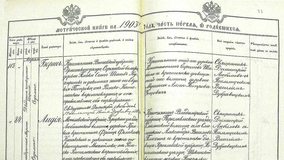 Метрики о рождении