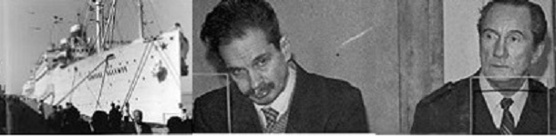 на фото. пх "Адмирал Нахимов". капитаны Ткаченко и Марков в зале суда