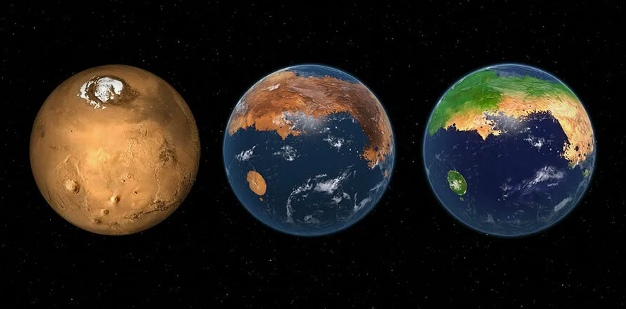 Терраформирование марса в представлении художника.