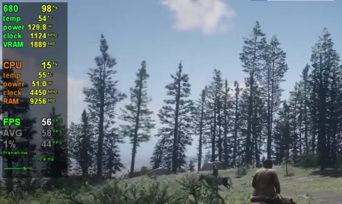 RDR2, минимальные настройки, 720p, Vulcan. И снова - вроде бы все норм...