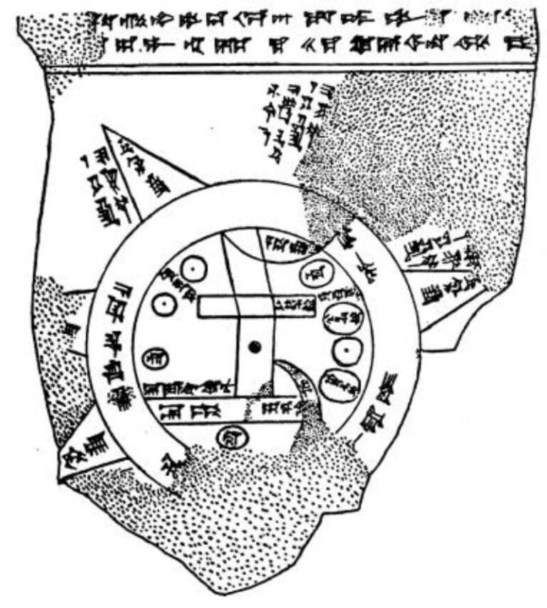    3D-иллюстрация гравюр на древней вавилонской карте Imago Mundi /Public Domain