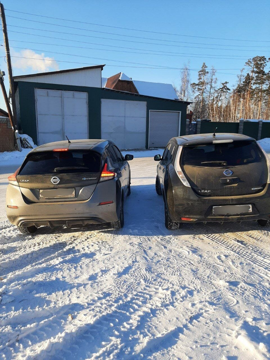 Nissan Leaf. Фото сделано в городе Братске, Иркутская область.