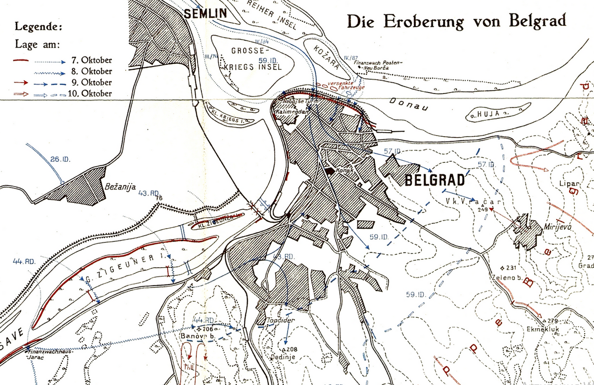 Схема и штурм Белграда осенью 1915 года