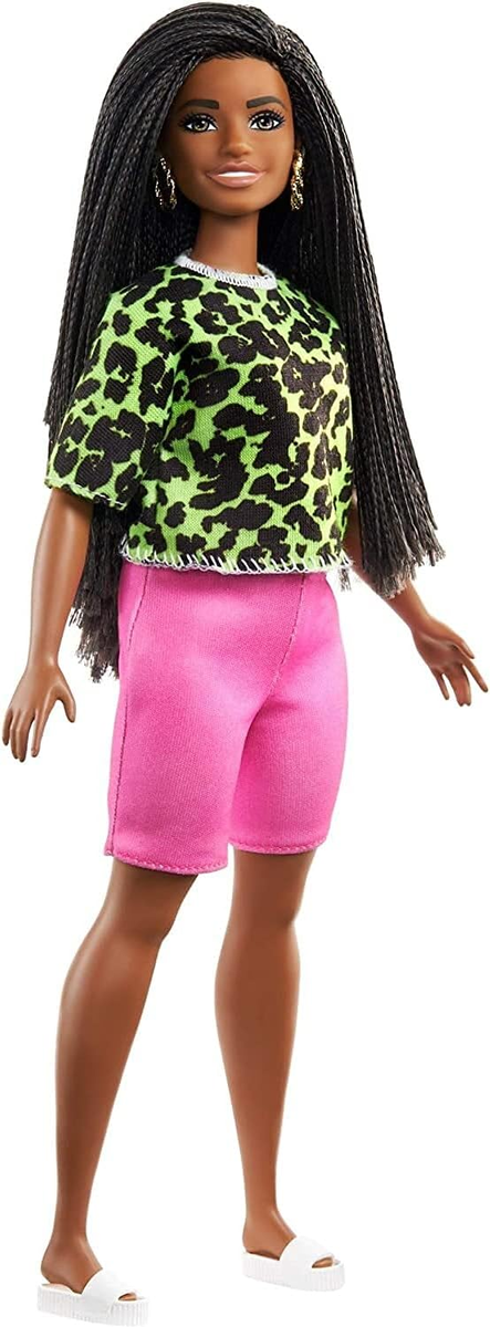 Barbie Fashionistas 144 "Braids and neon leopard" Doll, Mattel 