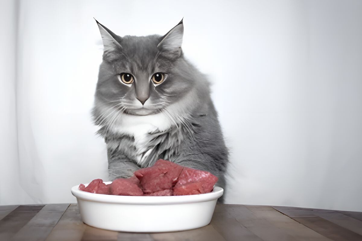 Почему кошка не ест сырое мясо
