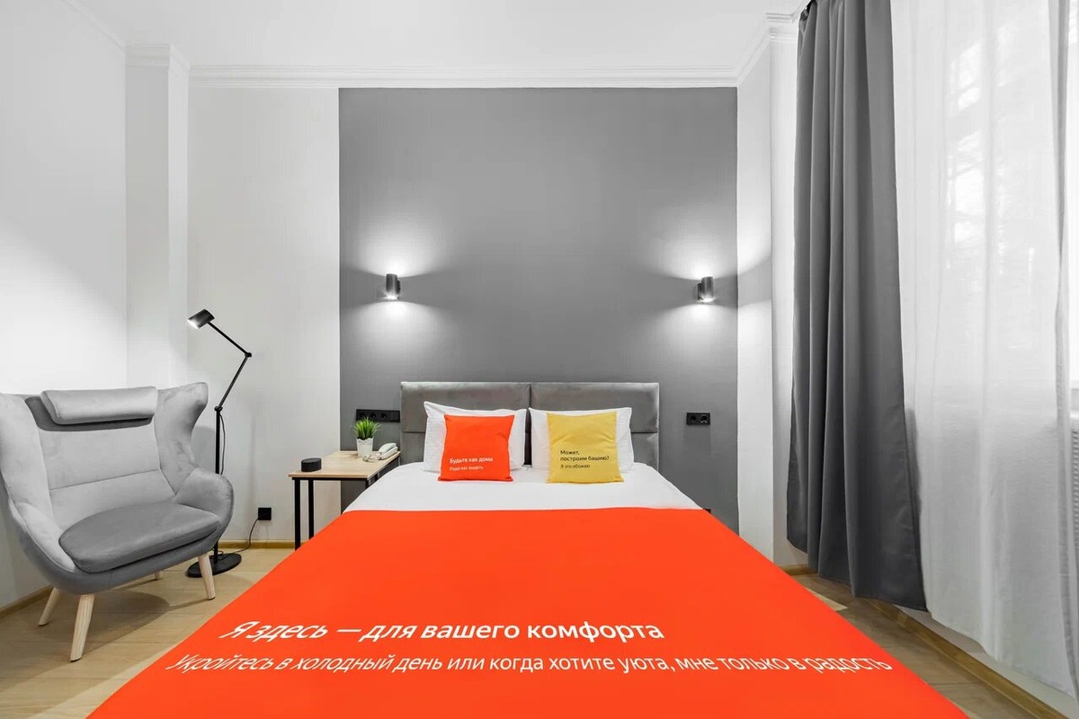 В минималистичных номерах всё самое необходимое и немного креатива. Фото: Minima Динамо / Яндекс Путешествия