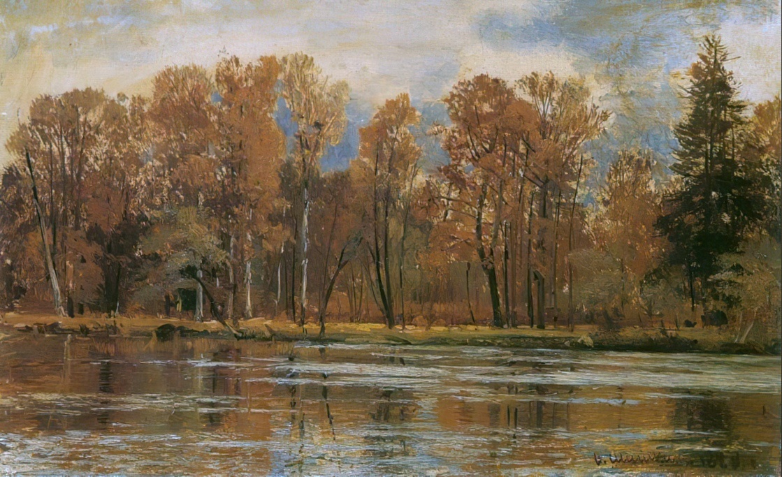  «Золотая осень», (1888) Холст, масло. 77 x 23 см
 Пермская государственная художественная галерея