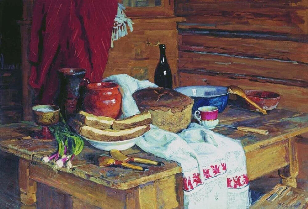 Стожаров В. Ф. Натюрморт с бутылкой кислых щей