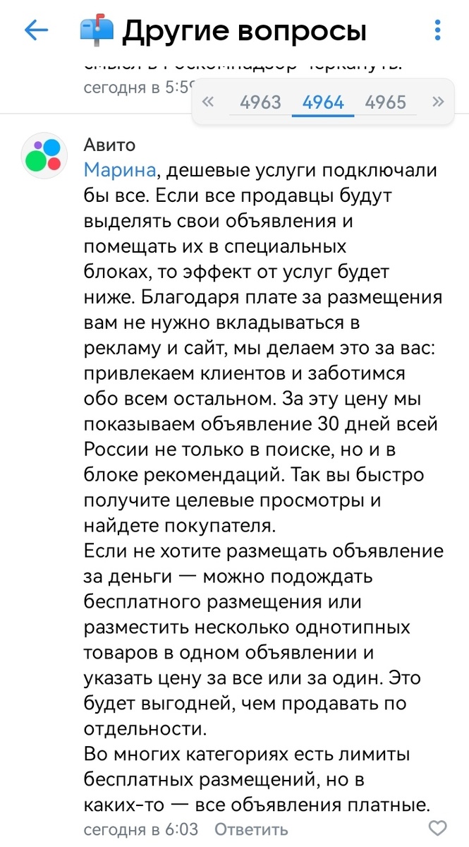 Из этого ответа Авито ясно-понятно, что для руководства площадки абсолютно все продавцы товаров - это предприятия торговли, более того, предприятия с бюджетами на рекламу и сайты для продажи товаров