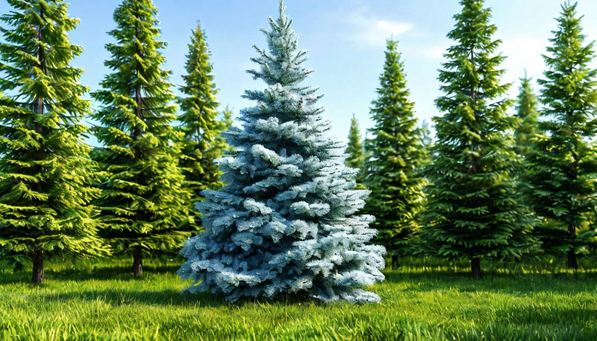 Голубая ель — чудо природы среди зелёных собратьев.