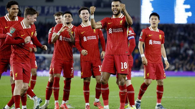 Празднование Ливерпуля после гола Гакпо