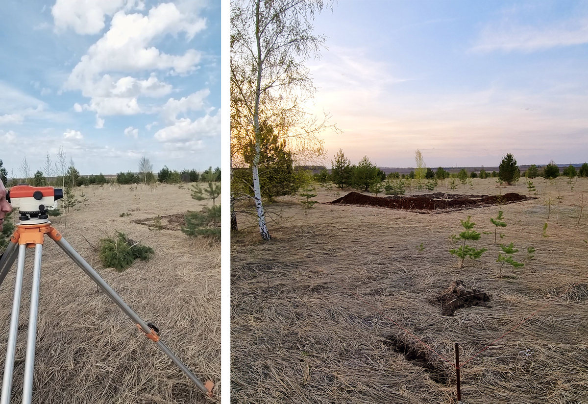 Подготовка для строительства фундамента. Место: Казань, Высокогорский район