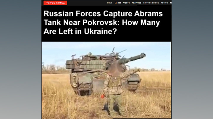    Хвалёные "Абрамсы" оказались пустышками//Скриншот страницы сайта Military Watch Magazine