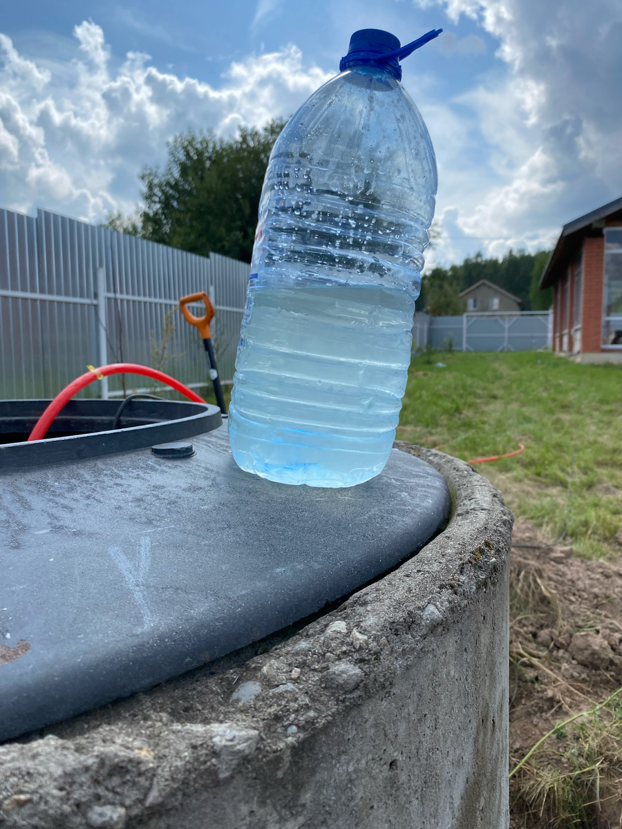 Фактическая прозрачность воды до начала очистки и монтажа глиняного замка