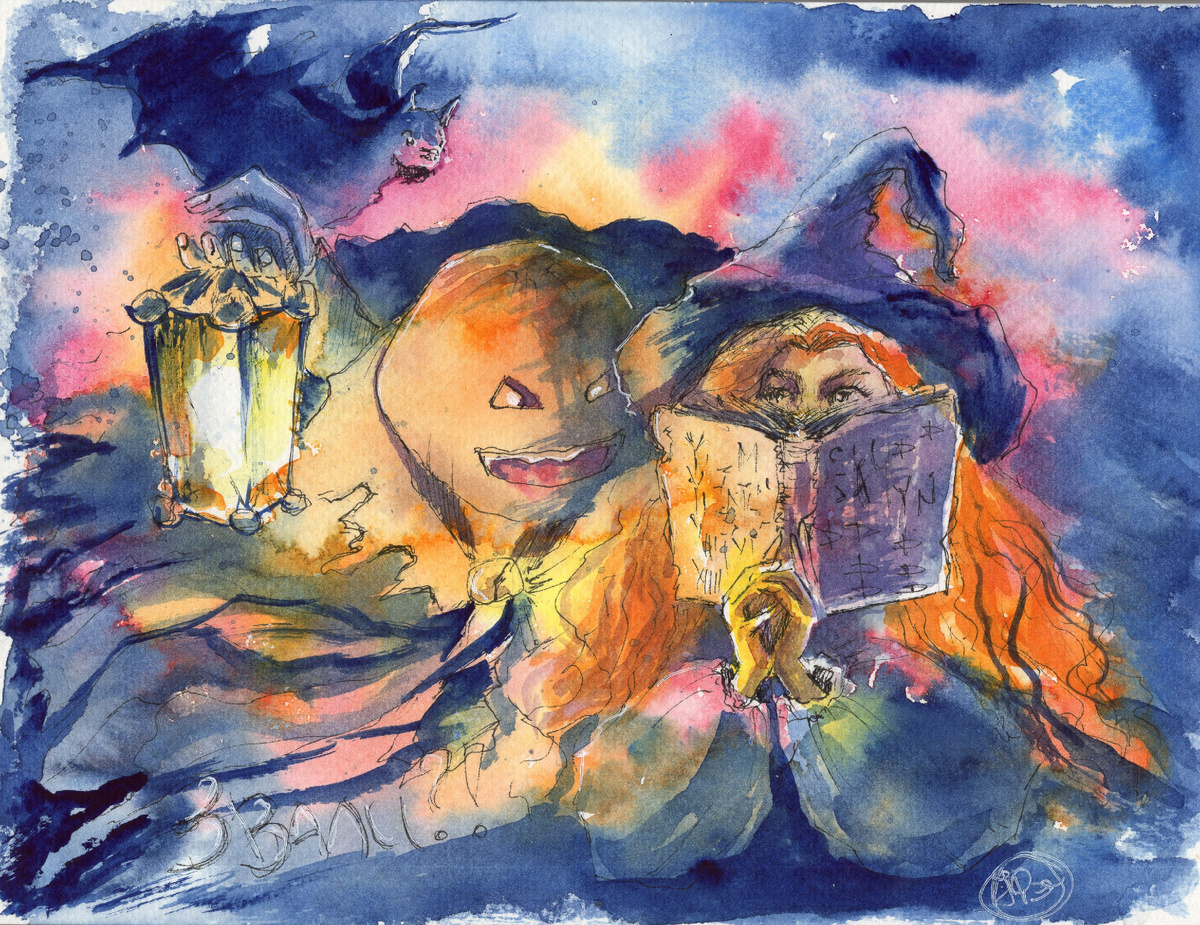 Вариант работы до добавления деталей. И это скан. А перед этим было фото.