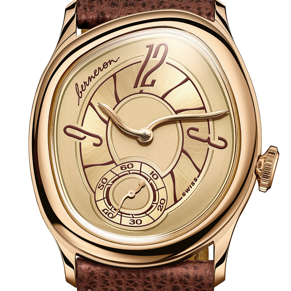 Желтое золото, ручной завод, 34 x 38 х 7 мм, циферблат - желтое золото. 70’265 CHF