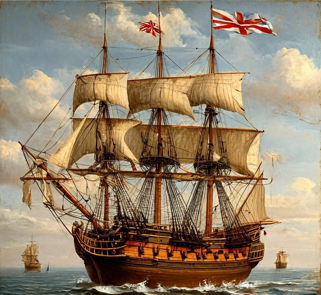 Английское торговое судно в 1780-х годах, на подобном служил Ричард Паркер