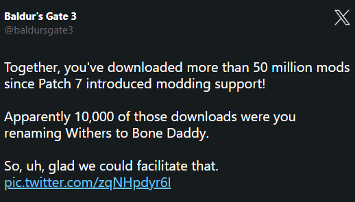 10 тысяч пользователей установили мод, который переименовывает Иссохшего в Костлявого Папочку.