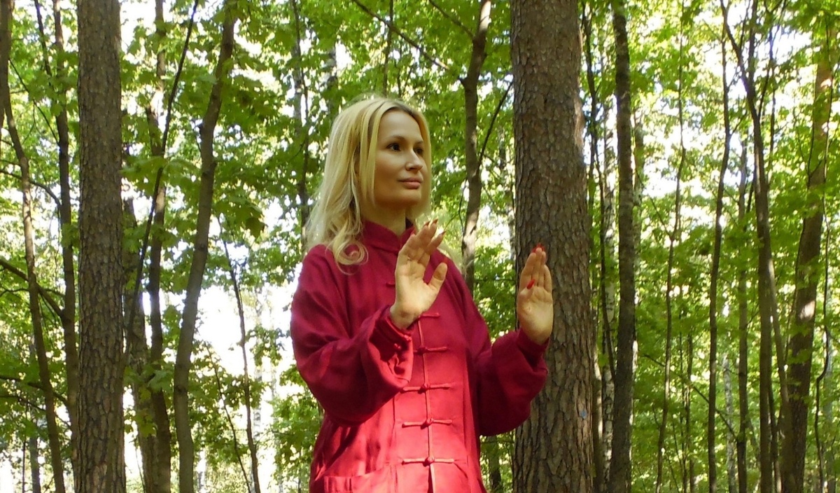 Тайчи в парке Москвы