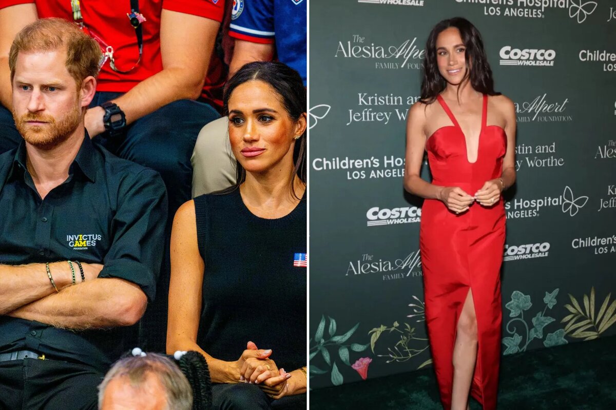 "Меган, ты зачем снова напялила это платье? Оно приносит нам одни проблемы." Источник фото: the-sun.com