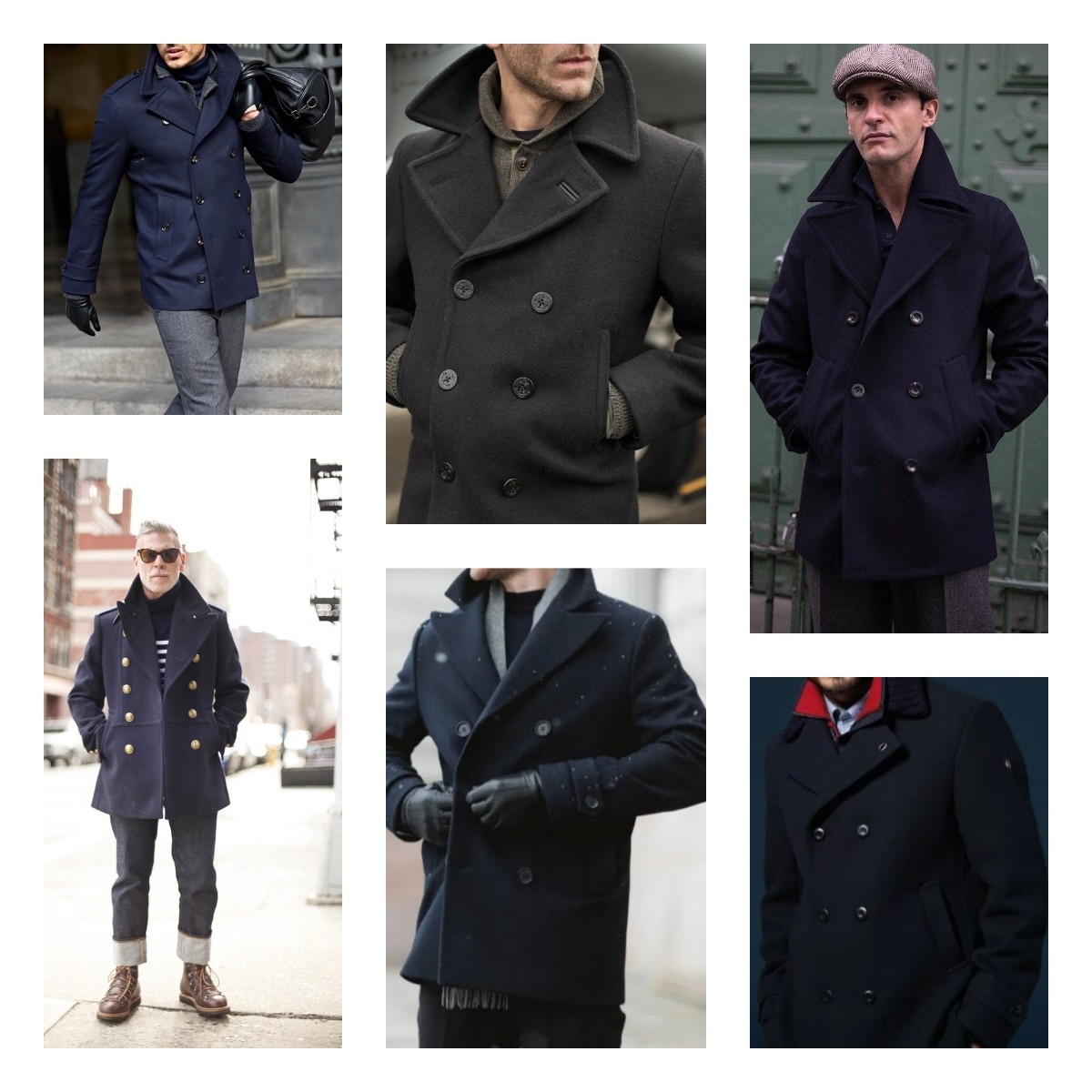 Пример использования пальто бушлат в различных мужских стилях