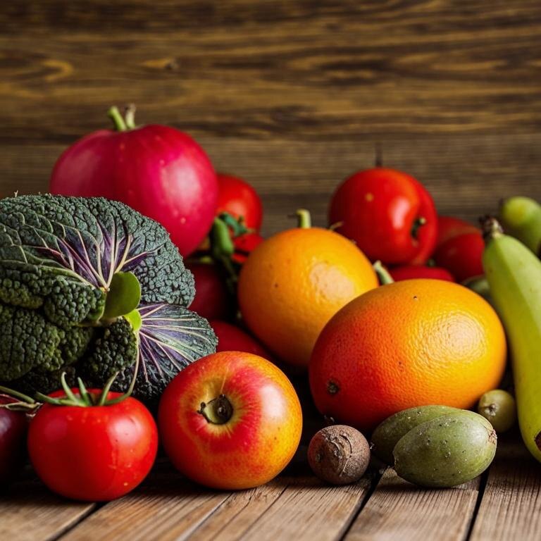 Фрукты и овощи.