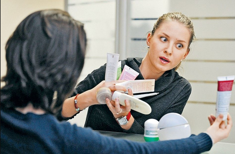 Иллюстрация в виде навязчивых продавцов