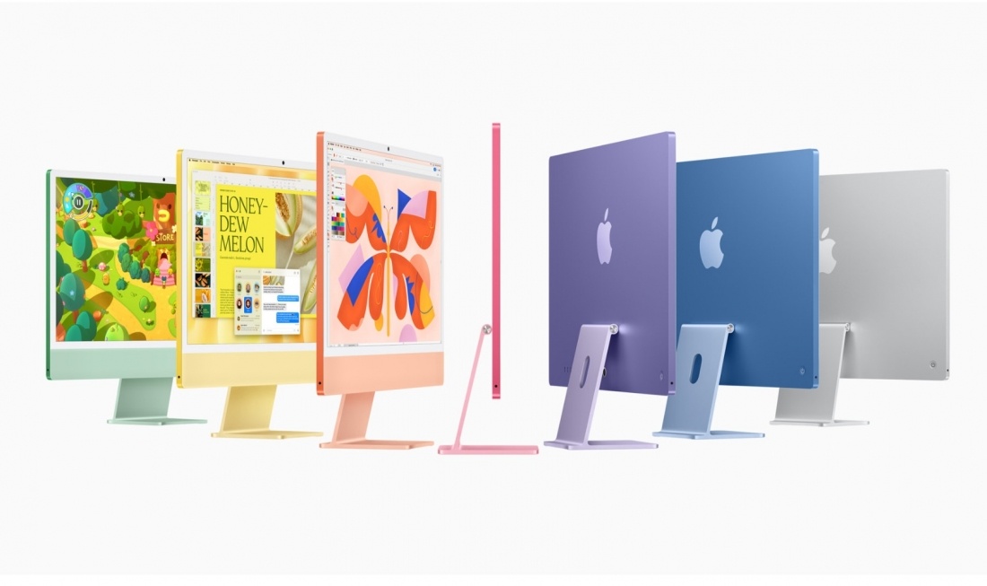 Корпус десктопа представлен в тех же семи цветах: жёлтом, зелёном, оранжевом, розовом, фиолетовом, синем и серебристом. Но оттенки стали чуть тусклее по сравнению с предшественником