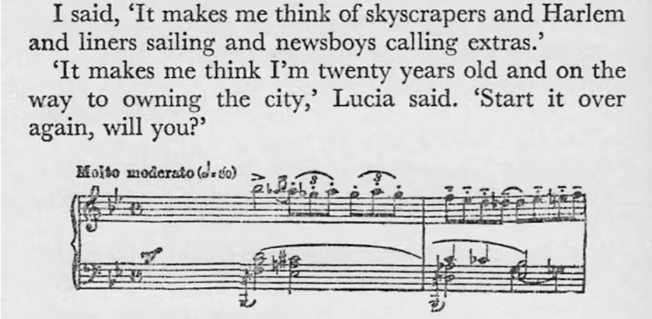 В 12-й главе «Бывшей жены» звучат отрывки из «Рапсодии в стиле блюз». Марша Гордон