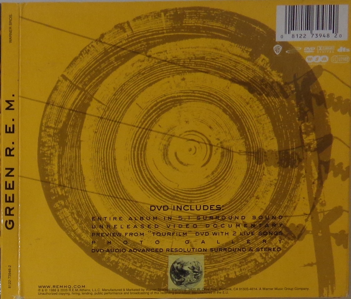 R.E.M. "Green" CD + DVD-Audio - back side