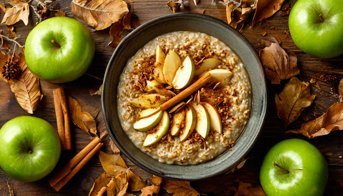 Волшебная осенняя овсянка с яблоками и корицей