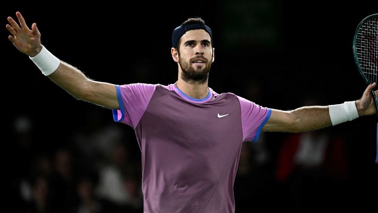    Российский теннисист Карен Хачанов. AFP