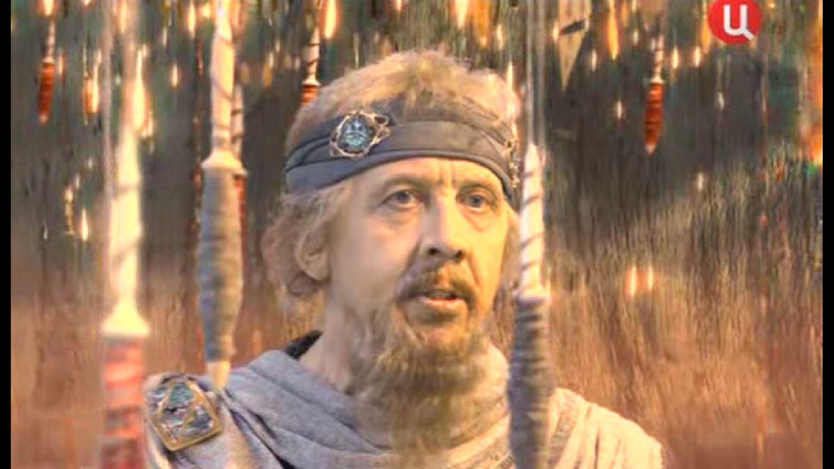 Золотухин в роли бога Велеса. «Легенда о Кащее, или В поисках тридесятого царства», 2004 г.