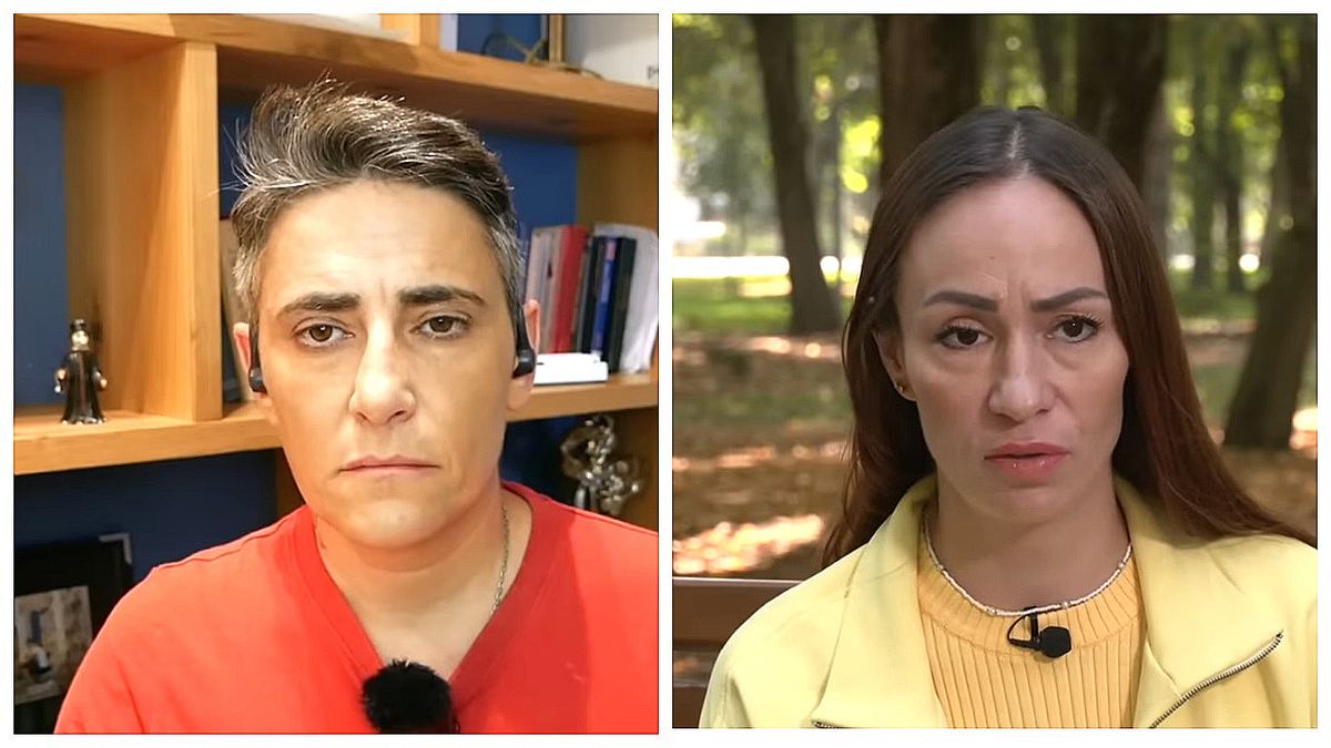 Елена Погребижская слушает историю Марины, у которой сегодня вместо одного глаза - протез