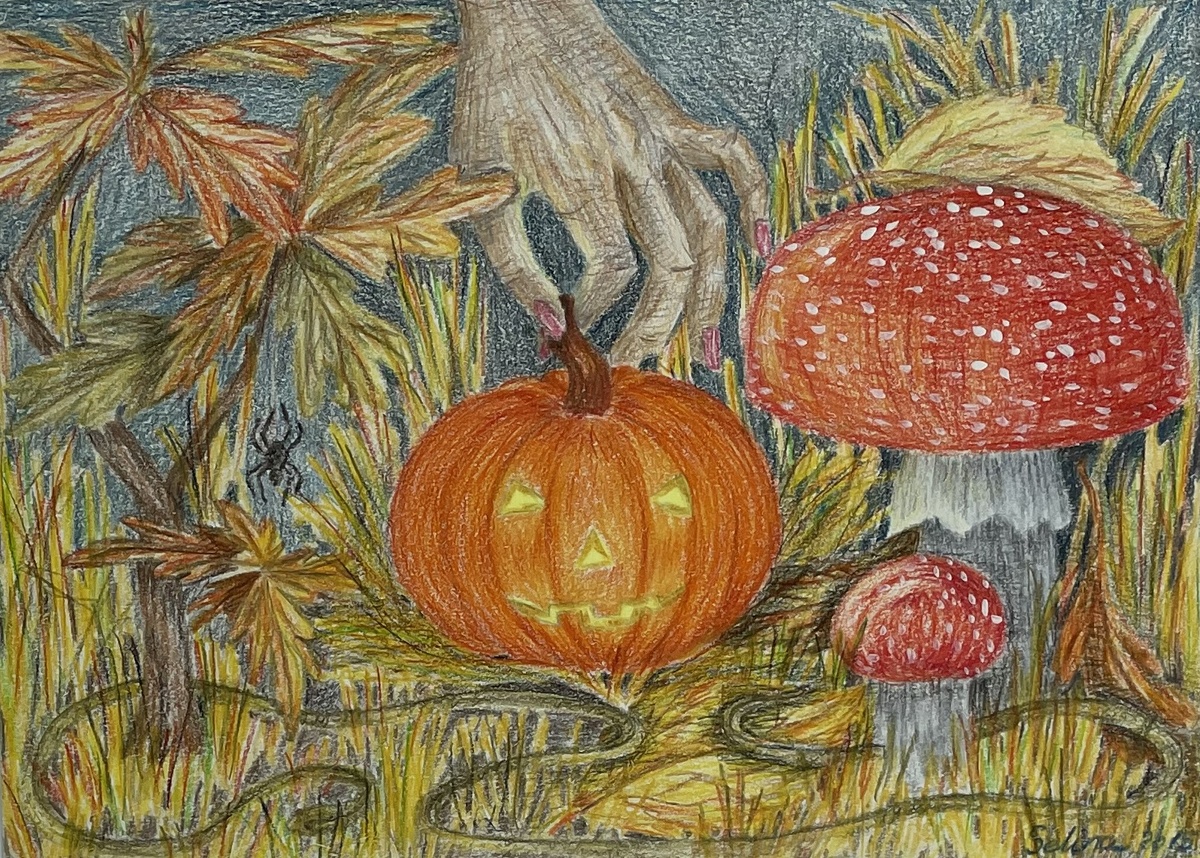 Ночь всех святых/бумага, акварельные карандаши/2015