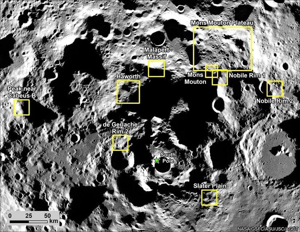 Обновлённые локации миссии NASA Artemis 3.    
 Источник: NASA  📷
