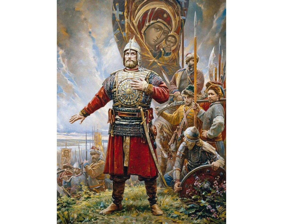 Василий  Нестеренко «Клятва Князя Пожарского», 2008 год. Московская  государственная картинная галерея Василия Нестеренко (CC BY 3.0). Источник: https://nesterenko.arts.mos.ru/press/news/detail/1570159.html