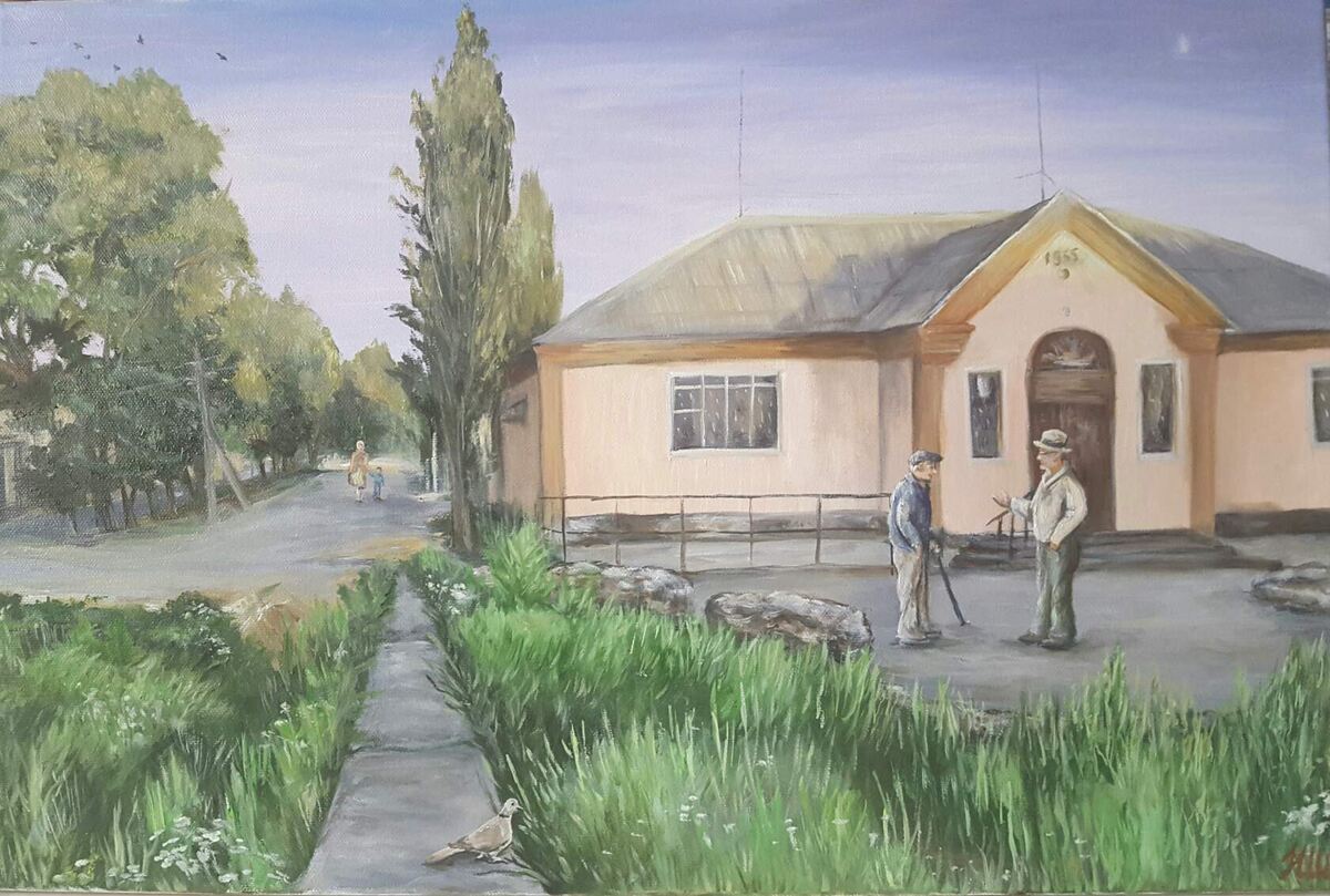 "У Чайной", Н. Швецова, масло/холст, 50*70см