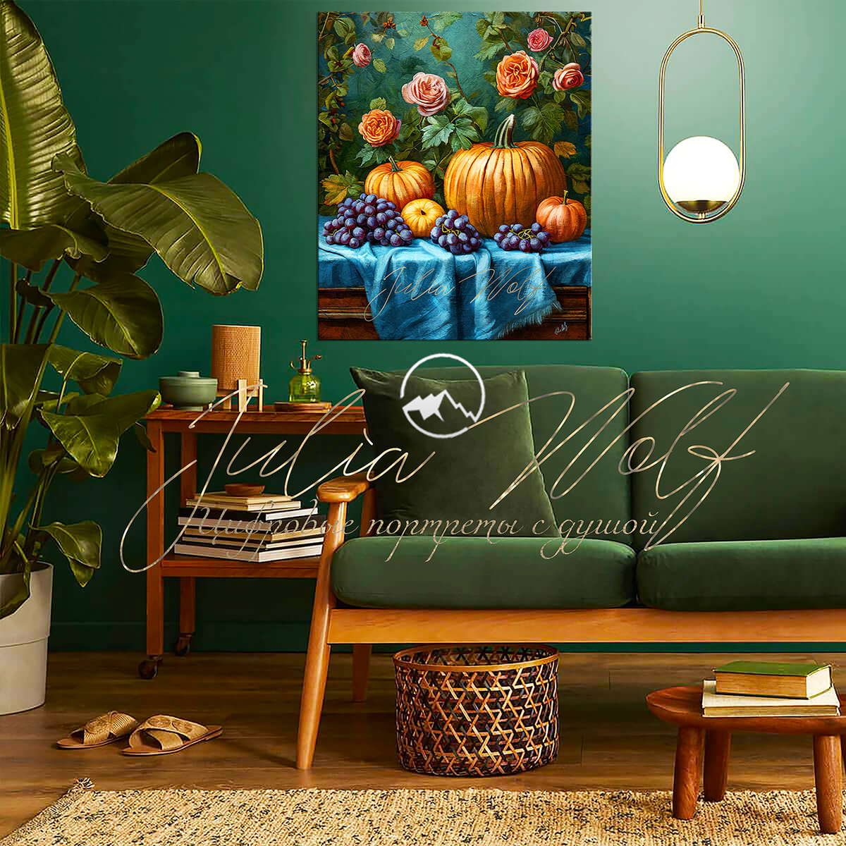 Натюрморт «Аромат роз среди плодов летнего сада» от художницы Джулии Вульф