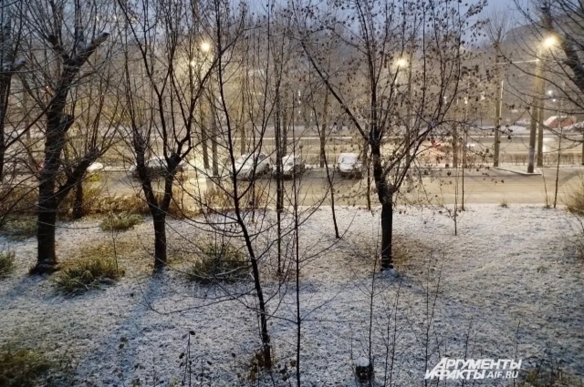    В Перми установился первый снежный покров утром 1 ноября
